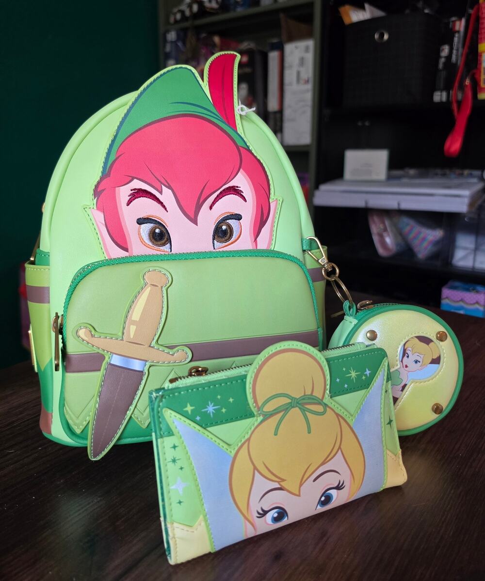Loungefly Peter Pan & Tinker Bell Cosplay Mini Backpack w/ Coin Purse and Wallet